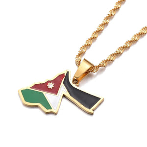 Jordan Flag Map Necklace