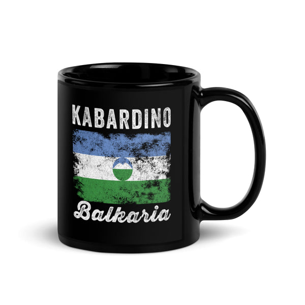 Kabardino Balkaria Flag Distressed Mug