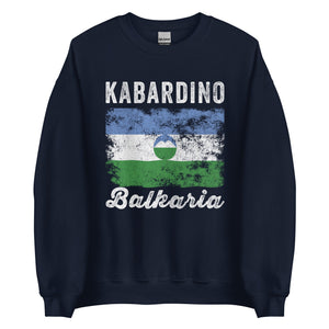 Kabardino Balkaria Flag Distressed Sweatshirt