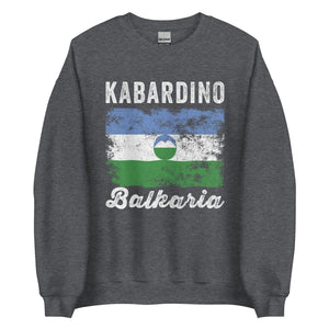 Kabardino Balkaria Flag Distressed Sweatshirt