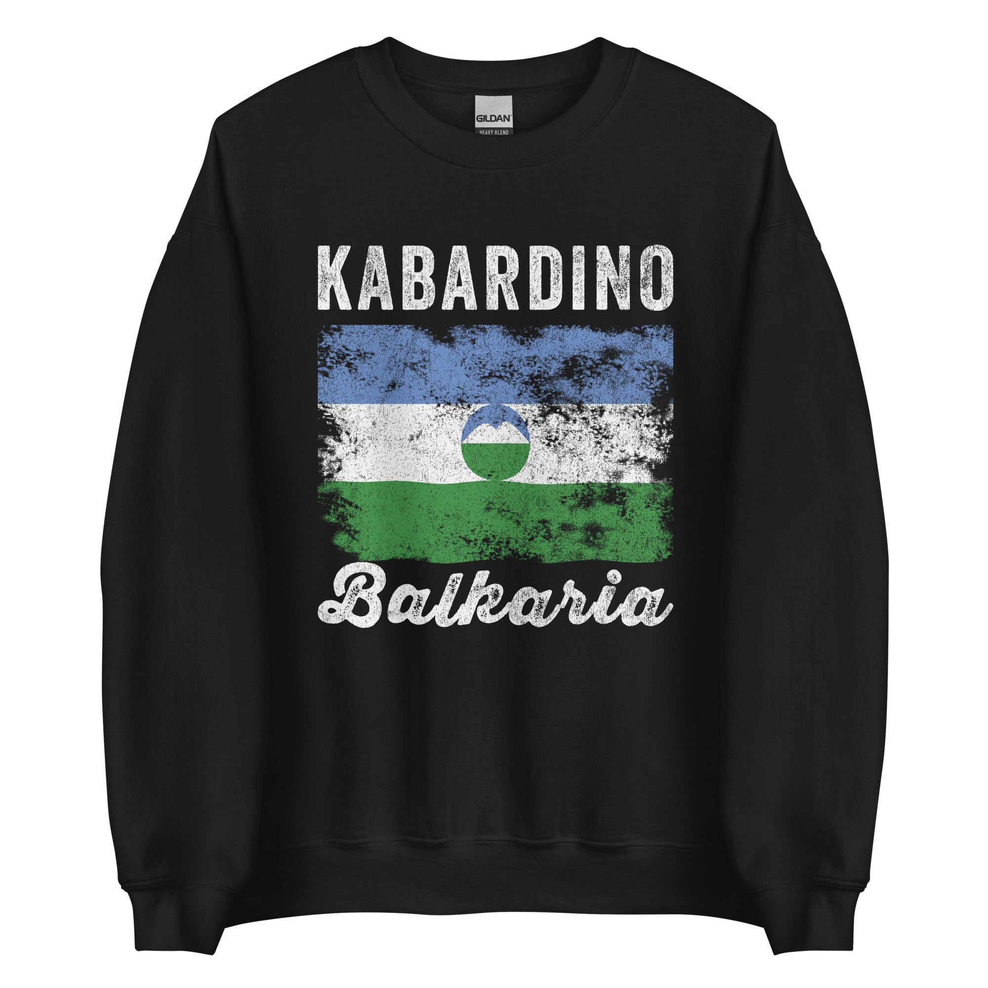 Kabardino Balkaria Flag Distressed Sweatshirt