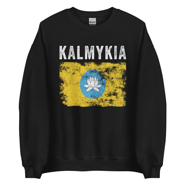 Kalmykia Flag Distressed - Kalmyk Flag Sweatshirt