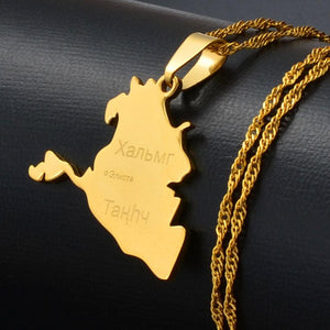 Kalmykia Map Necklace