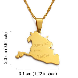 Kalmykia Map Necklace