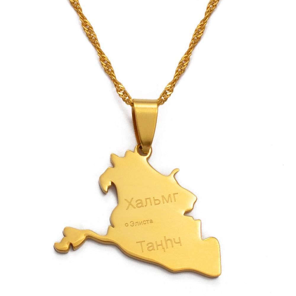 Kalmykia Map Necklace