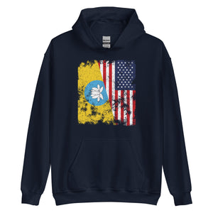 Kalmykia USA Flag - Half American Hoodie