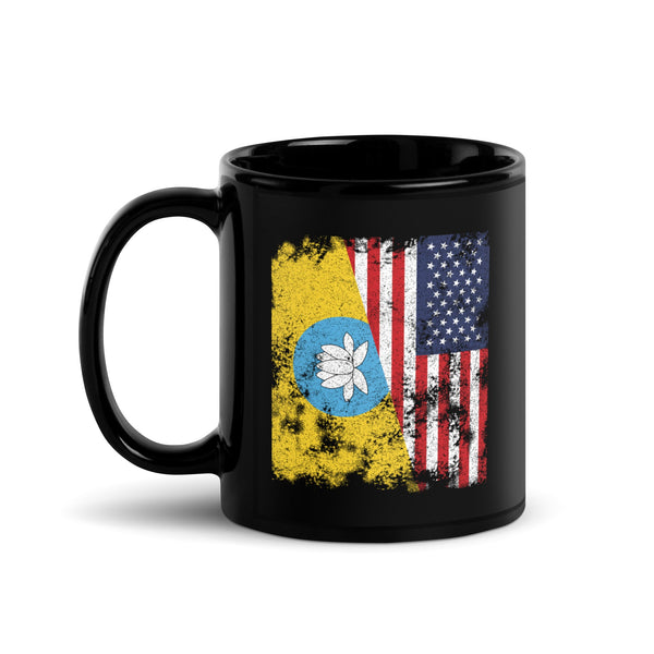 Kalmykia USA Flag - Half American Mug