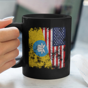 Kalmykia USA Flag - Half American Mug