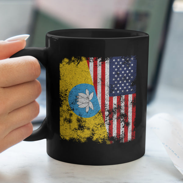 Kalmykia USA Flag - Half American Mug