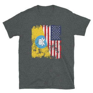 Kalmykia USA Flag - Half American T-Shirt