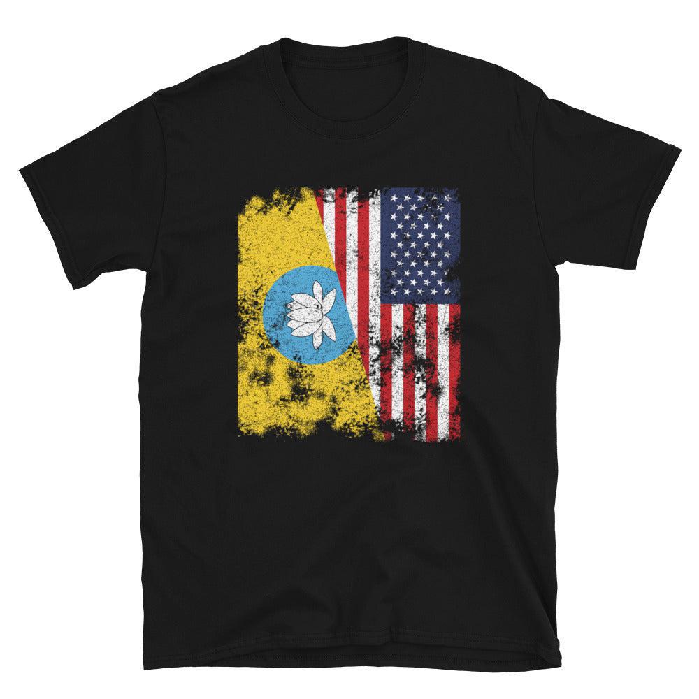 Kalmykia USA Flag - Half American T-Shirt