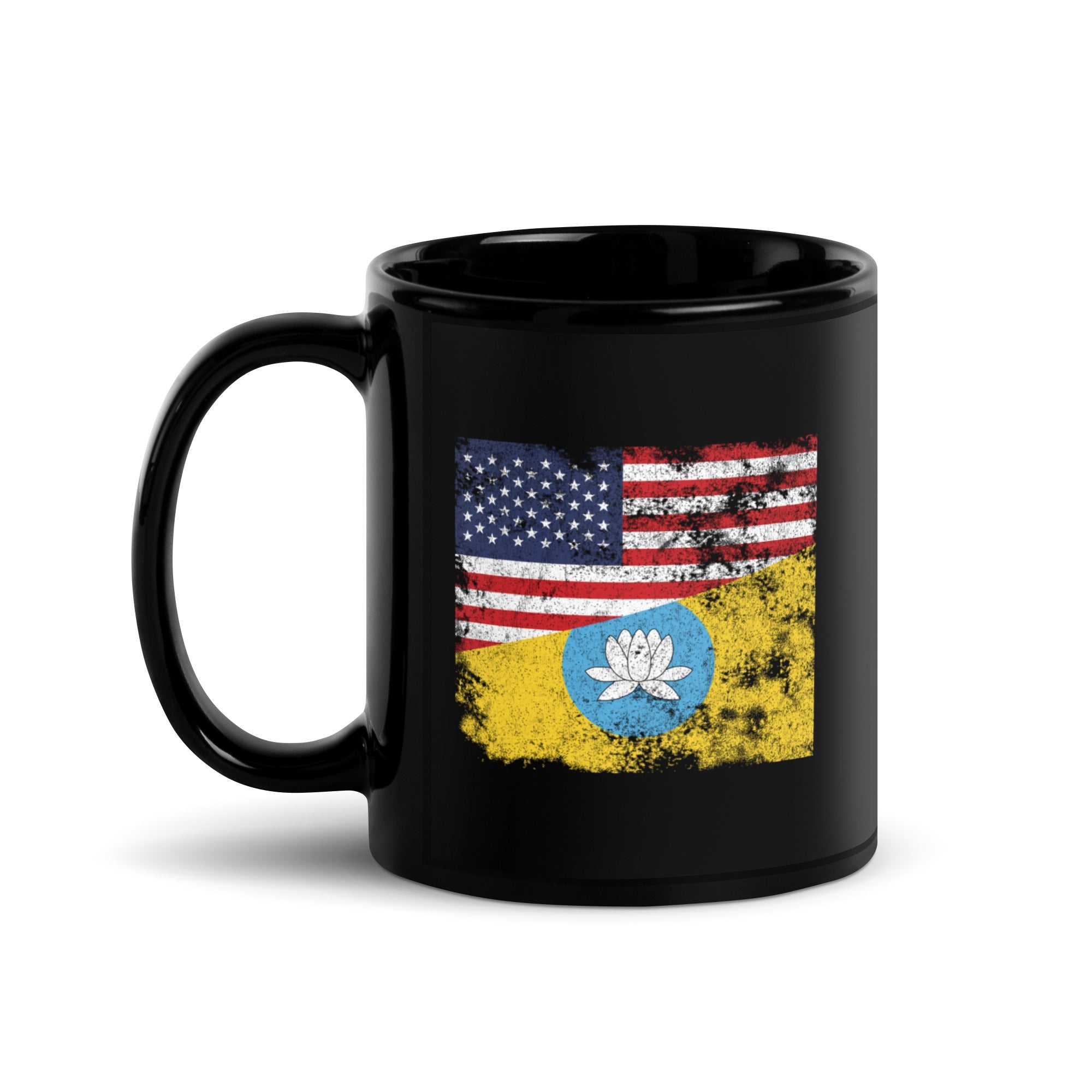 Kalmykia USA Flag Mug