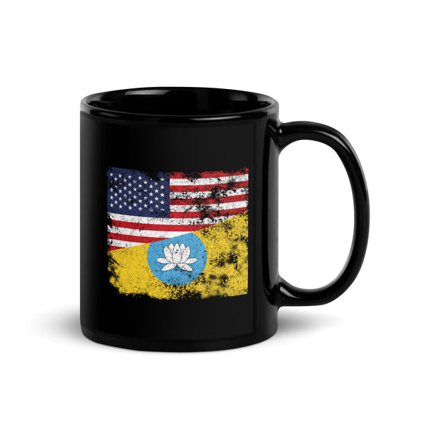 Kalmykia USA Flag Mug