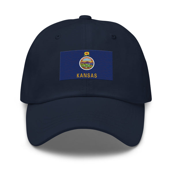 Kansas State Flag Cap - Adjustable Embroidered Dad Hat