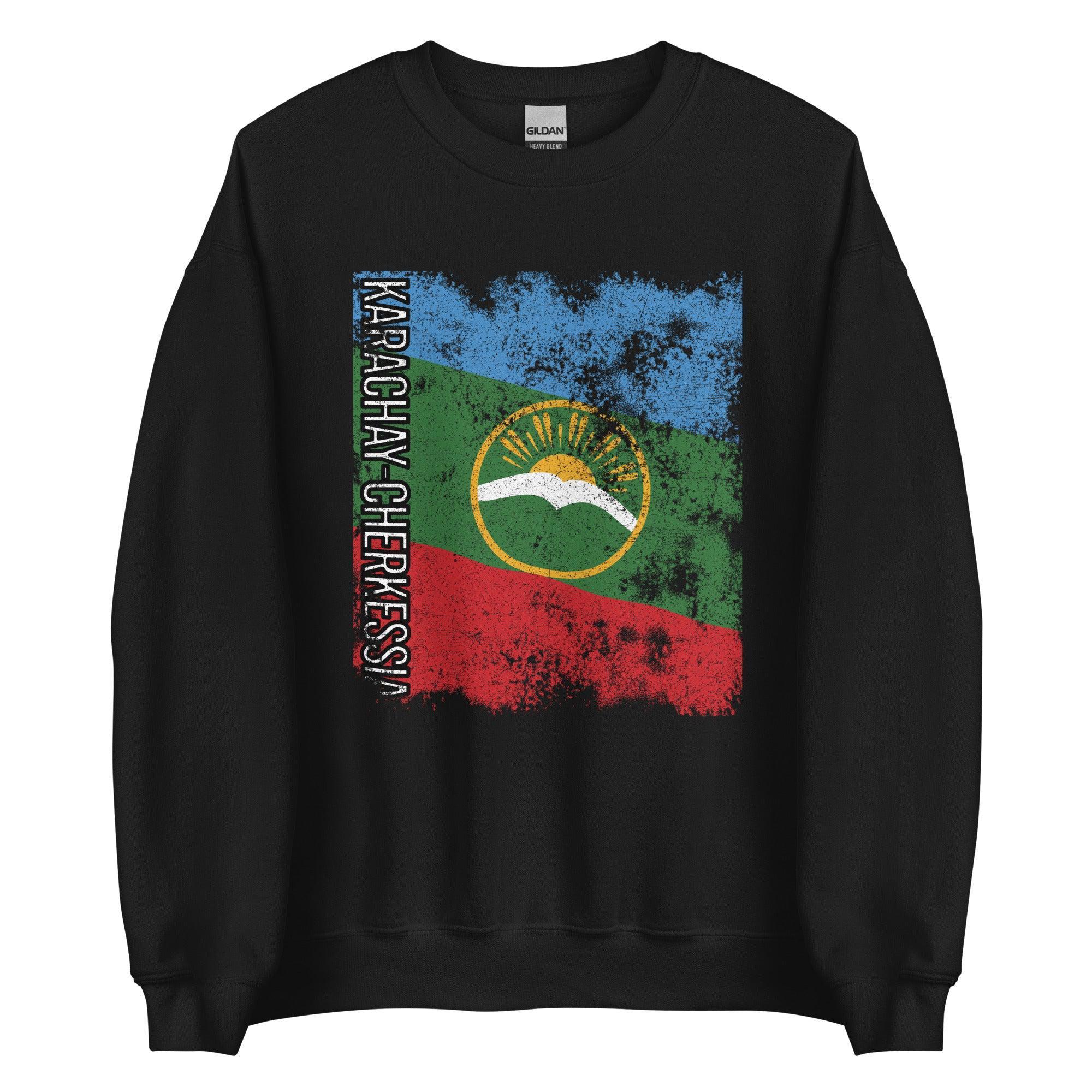 Karachay Cherkessia Flag - Distressed Flag Sweatshirt