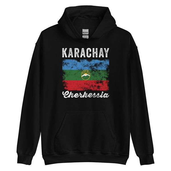 Karachay Cherkessia Flag Distressed Hoodie