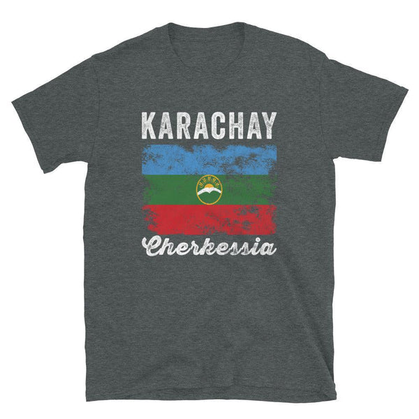 Karachay Cherkessia Flag Distressed T-Shirt