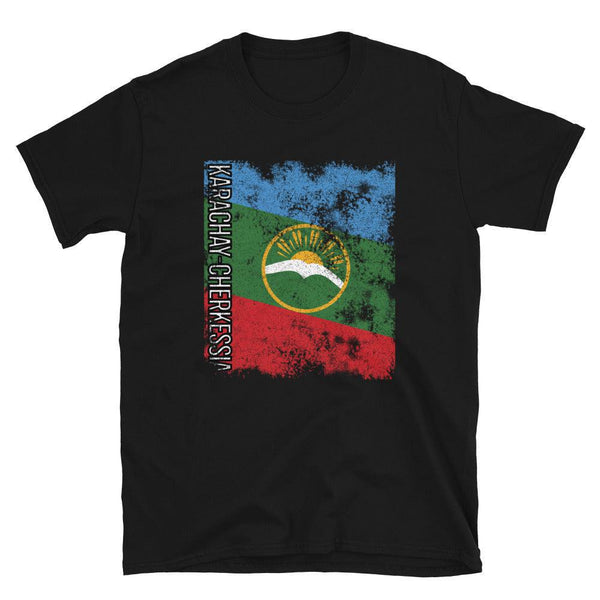 Karachay Cherkessia Flag Distressed T-Shirt