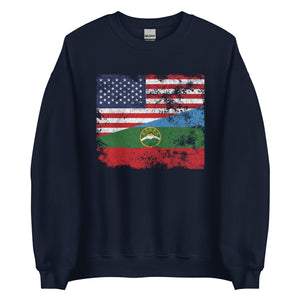 Karachay Cherkessia USA Flag Sweatshirt