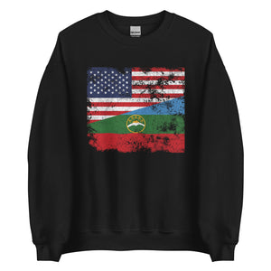 Karachay Cherkessia USA Flag Sweatshirt