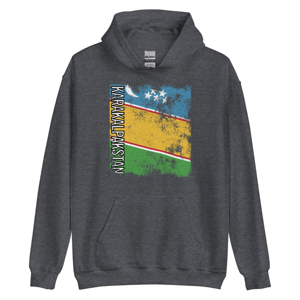 Karakalpakstan Flag - Distressed Flag Hoodie