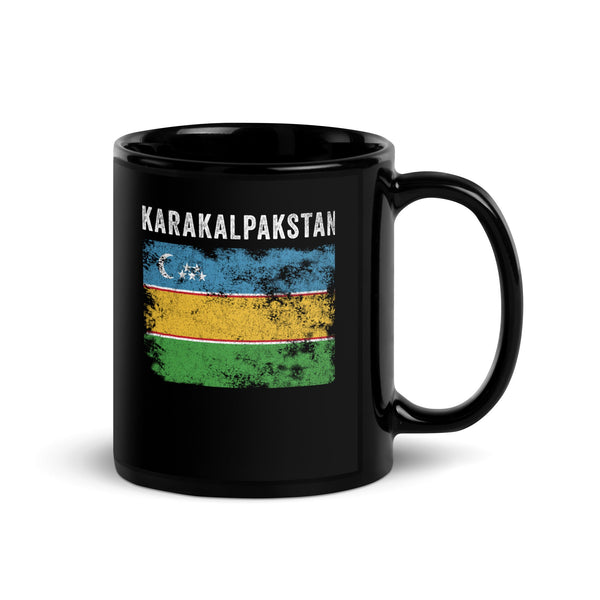 Karakalpakstan Flag Distressed Mug