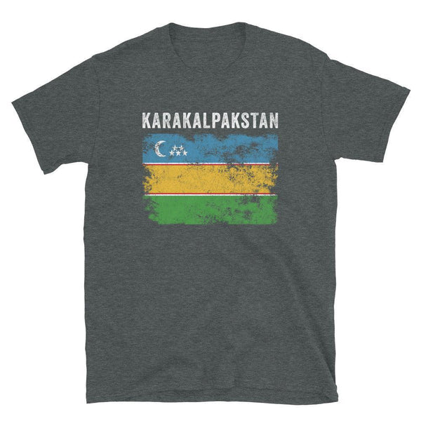 Karakalpakstan Flag Distressed T-Shirt