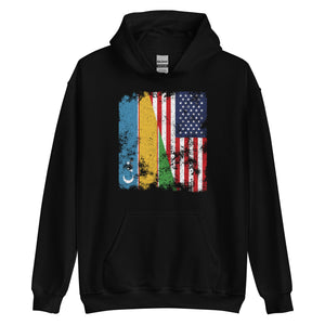 Karakalpakstan USA Flag - Half American Hoodie