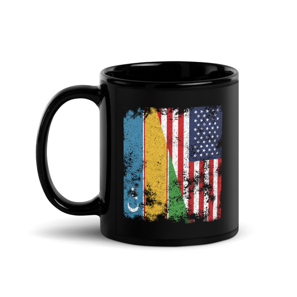 Karakalpakstan USA Flag - Half American Mug