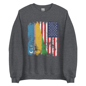 Karakalpakstan USA Flag - Half American Sweatshirt