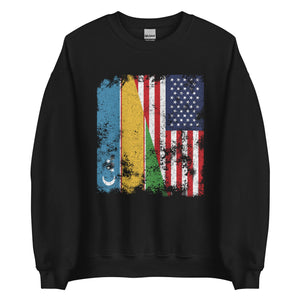 Karakalpakstan USA Flag - Half American Sweatshirt