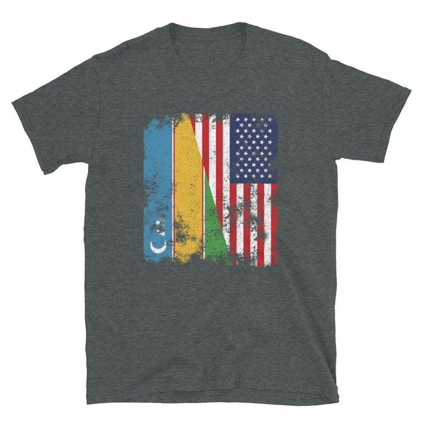 Karakalpakstan USA Flag - Half American T-Shirt