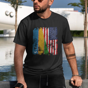 Karakalpakstan USA Flag - Half American T-Shirt
