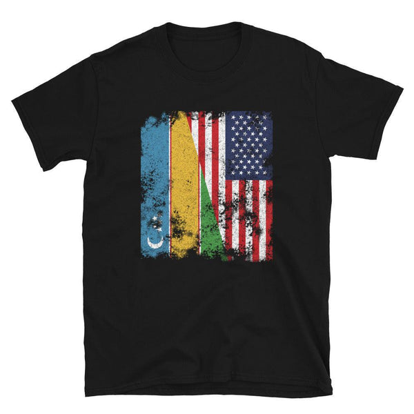 Karakalpakstan USA Flag - Half American T-Shirt