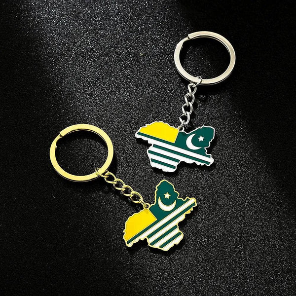 Kashmir Flag Map Keychain