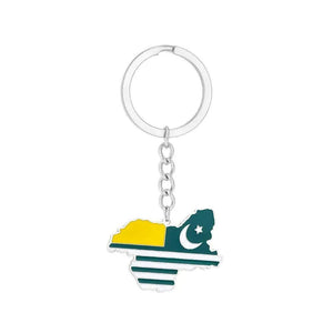 Kashmir Flag Map Keychain