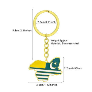 Kashmir Flag Map Keychain