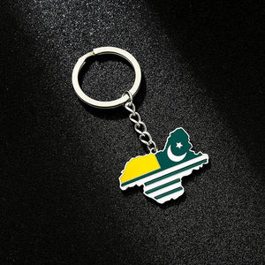 Kashmir Flag Map Keychain