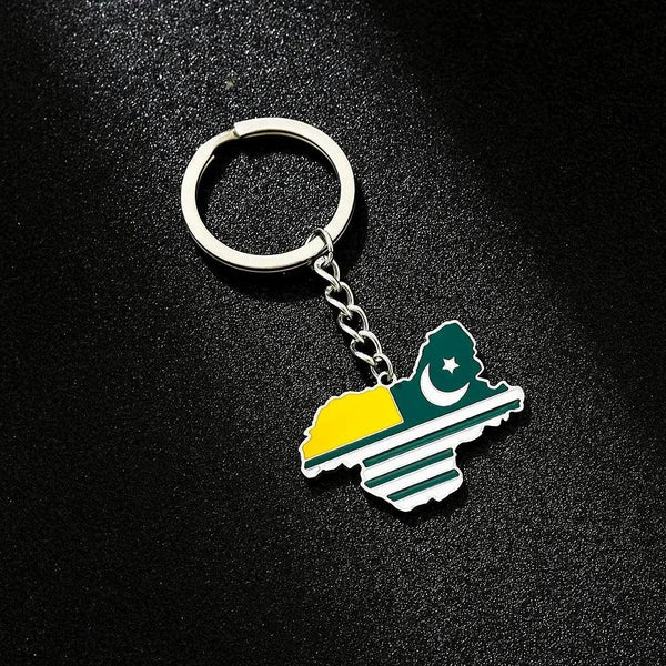 Kashmir Flag Map Keychain