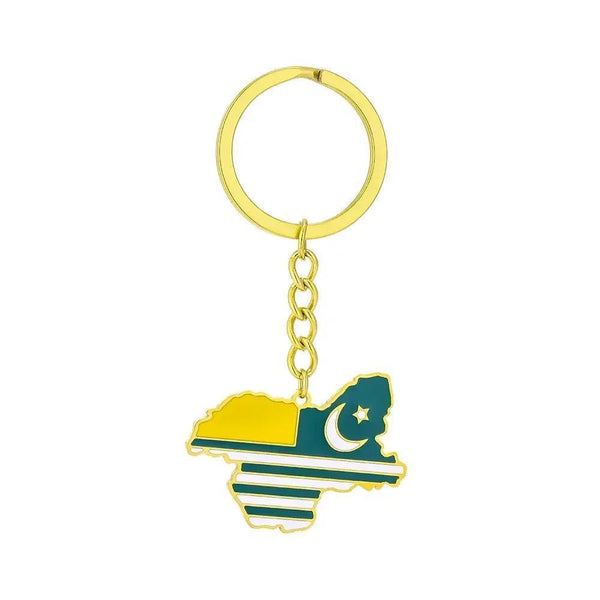 Kashmir Flag Map Keychain