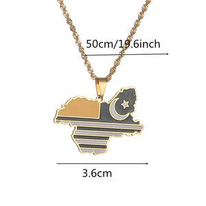 Kashmir Flag Map Necklace