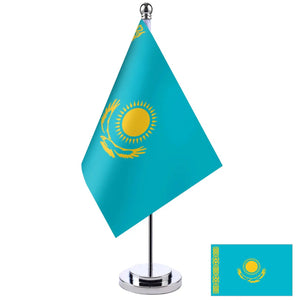 Kazakhstan Desk Flag - Small Office Table Flag