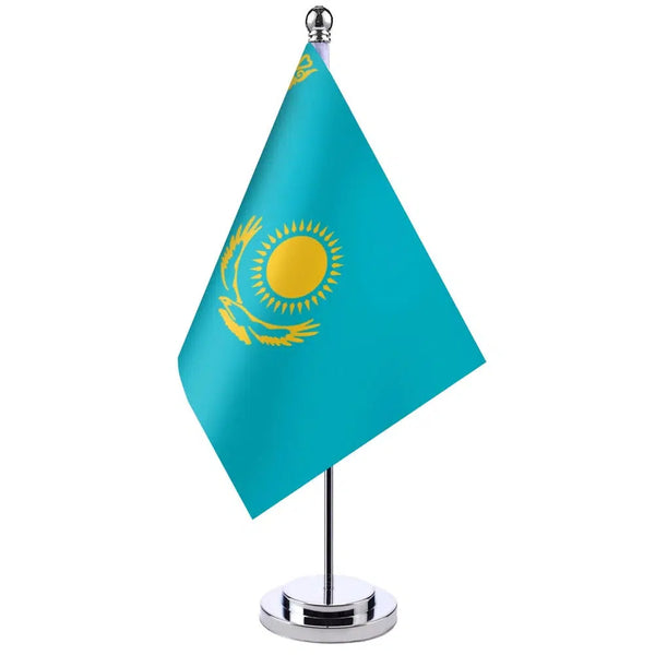 Kazakhstan Desk Flag - Small Office Table Flag