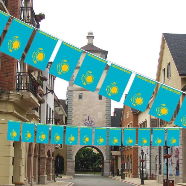 Kazakhstan Flag Bunting Banner - 20Pcs
