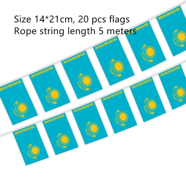 Kazakhstan Flag Bunting Banner - 20Pcs
