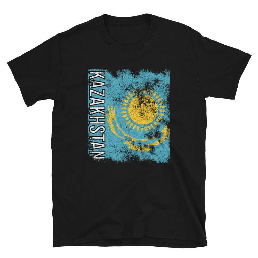 Kazakhstan Flag Distressed T-Shirt