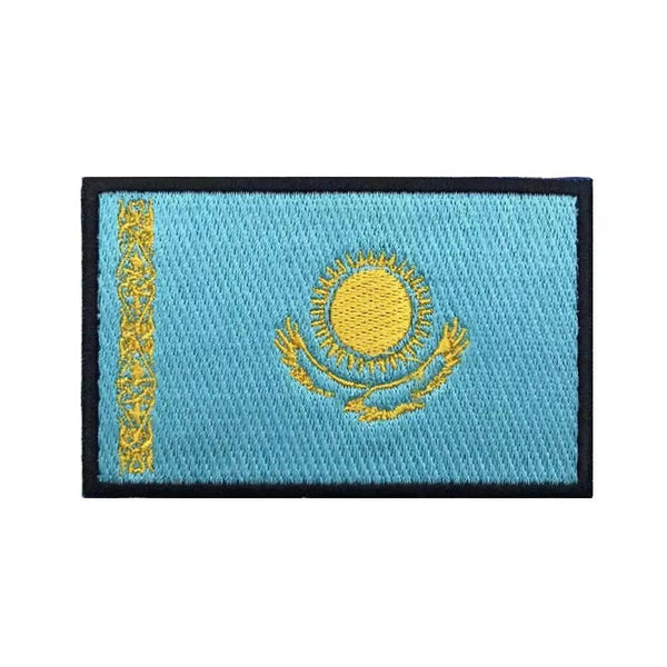 Kazakhstan Flag Patch - Iron On/Hook & Loop Patch