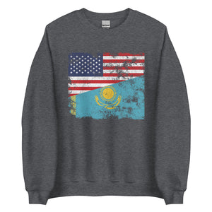 Kazakhstan USA Flag Sweatshirt