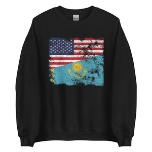 Kazakhstan USA Flag Sweatshirt