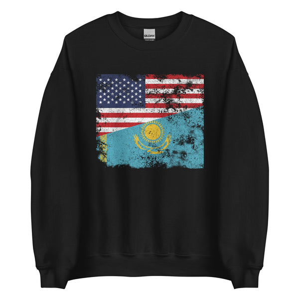 Kazakhstan USA Flag Sweatshirt